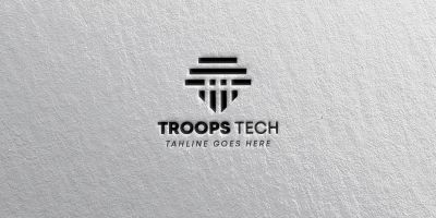 Troops Tech Creative Logo Design