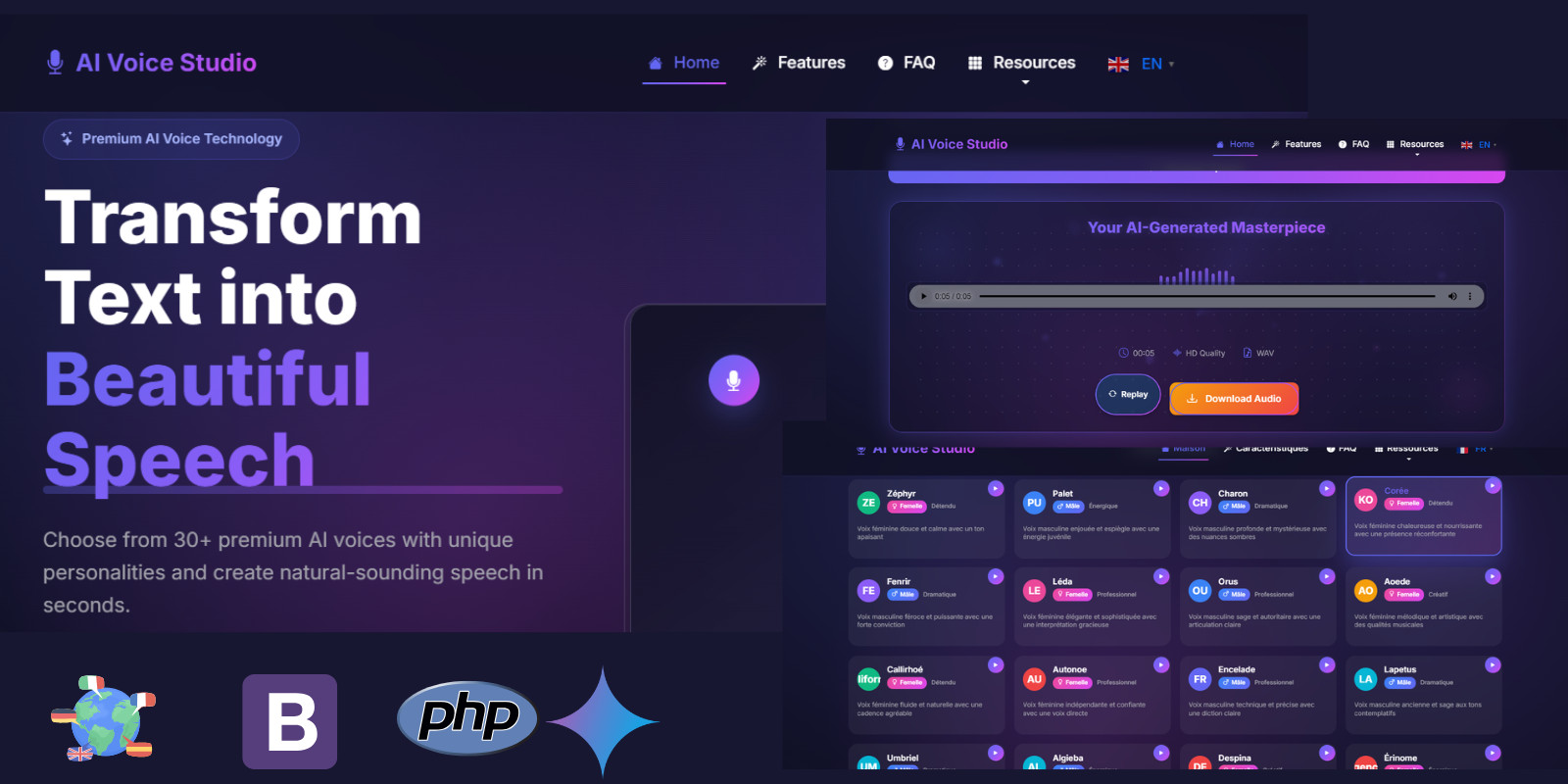 AI Voice Studio - AI Text to speech PHP ToolAI Voice Studio - AI Text to speech PHP Tool