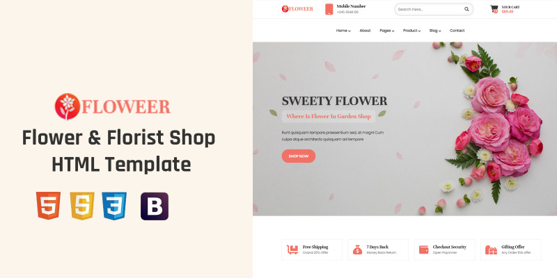  Flower & Florist Shop Website Template
