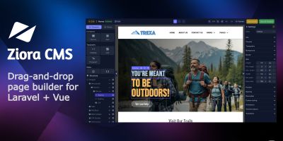 Ziora CMS - drag-and-drop Page builder