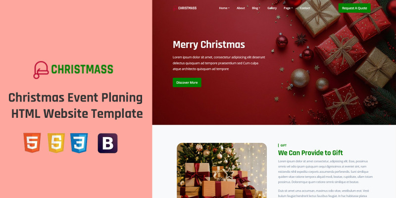 Christmas Event Planing Website Template