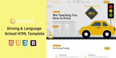 Modern HTML Template for Driving