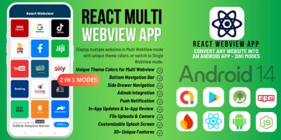 React Multi WebView - Android App for Any Website