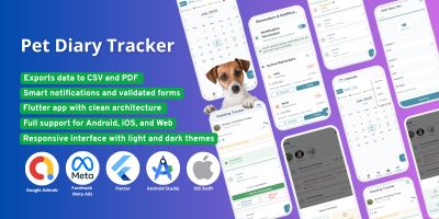 Pet Diary Tracker And Reminder App - Flutter