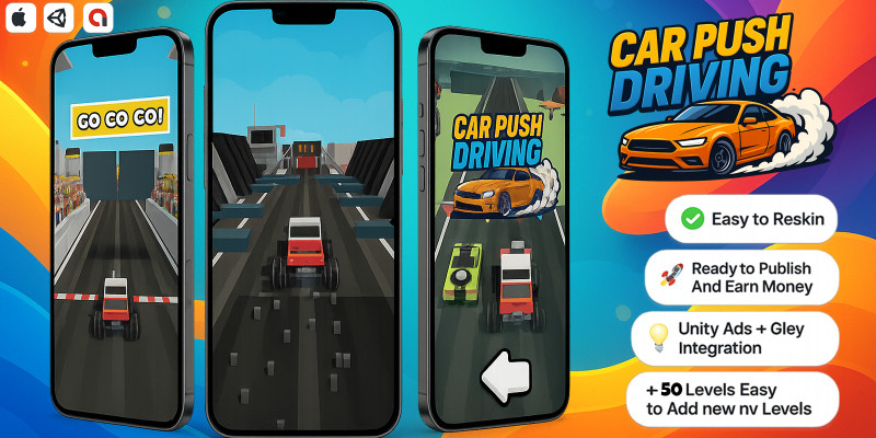 Car Push Driving - Hyper Casual Mobile Unity Game