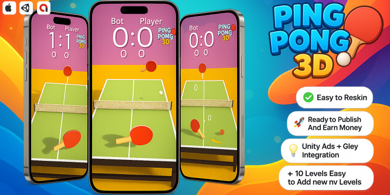 Ping pong 3D - Sport Mobile Unity Game
