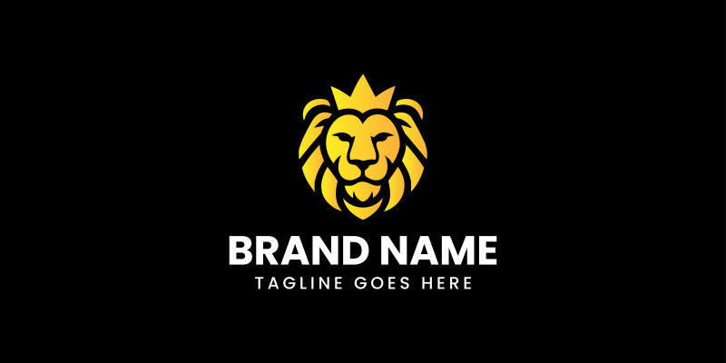 Golden Minimalistic Lion Logo