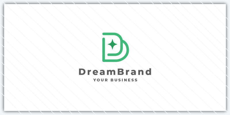 Dream Brand Letter D Star Logo