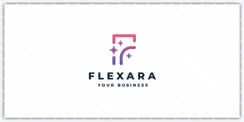 Flexara Letter F Sparkle Logo