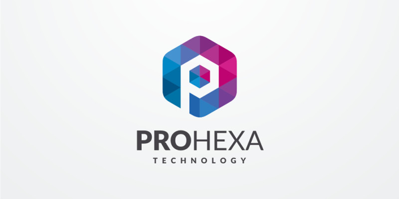 Pro Hexagon Letter P Vector Logo Design