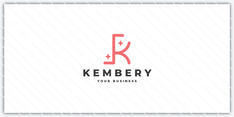 Kembery Letter K Sparkle Logo