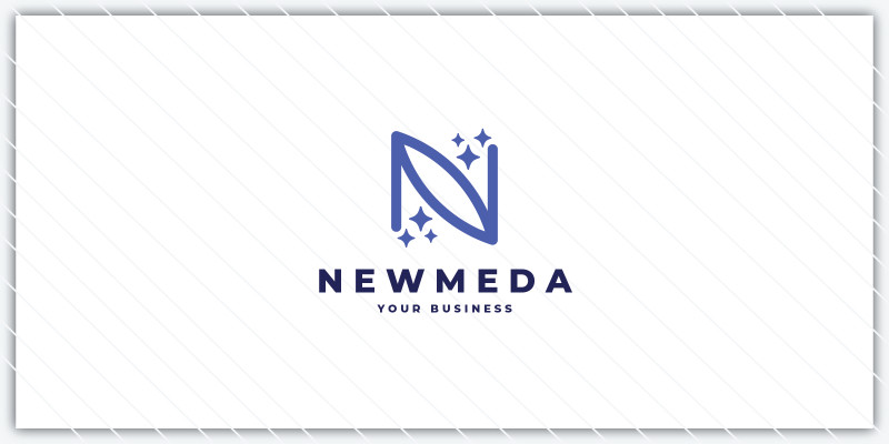Newmeda Letter N Sparkle Logo