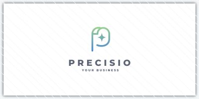 Precisio Letter P Sparkle Logo