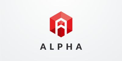 Letter A Geometric Hexagon Vector Logo Design v14
