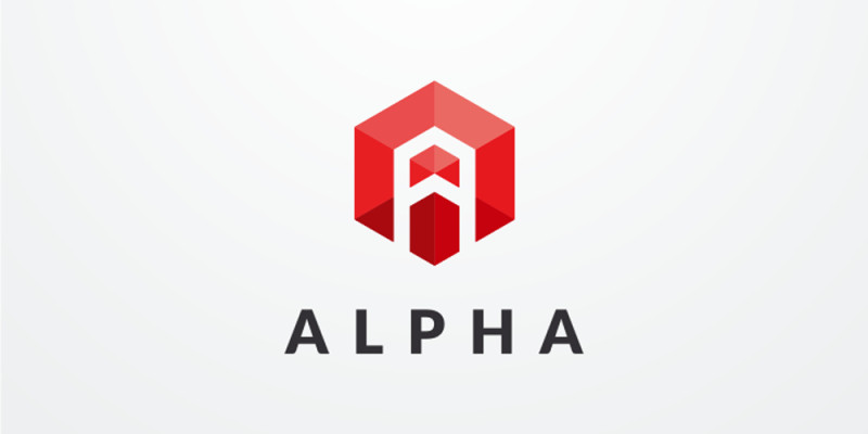 Letter A Geometric Hexagon Vector Logo Design v14