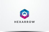 Hexagon Arrow Pixel Logo Design Vector Screenshot 1