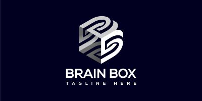 Letter B Brain Logo Artificial Intelligence Ai