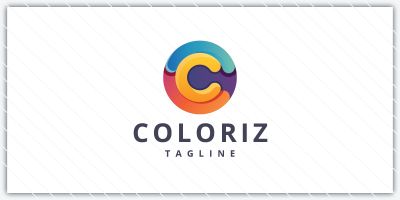 Colorful Circular C Letter Logo