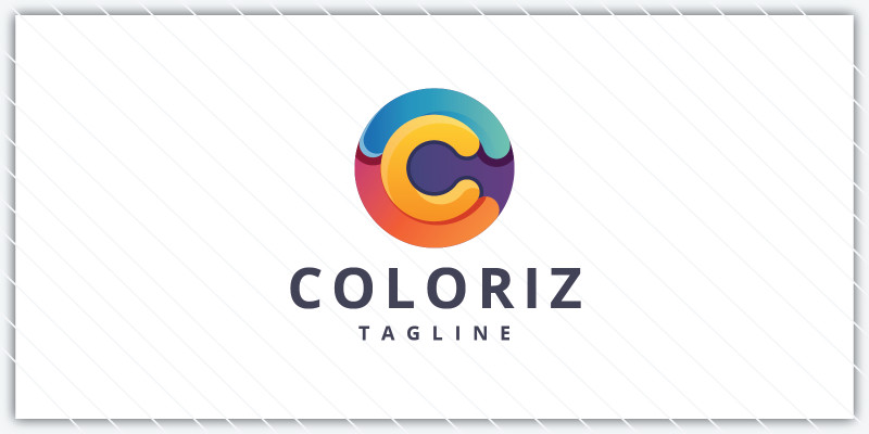 Colorful Circular C Letter Logo
