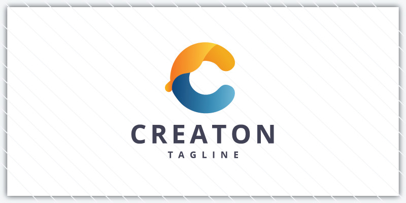 Abstract Flowing C Letter Logo