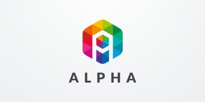 Letter A Hexagon Colorful Vector Logo Design v16