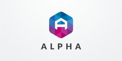 Letter A Hexagon Pixel Logo Design Vector v17