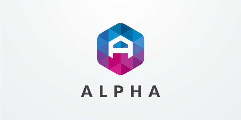 Letter A Hexagon Pixel Logo Design Vector v17