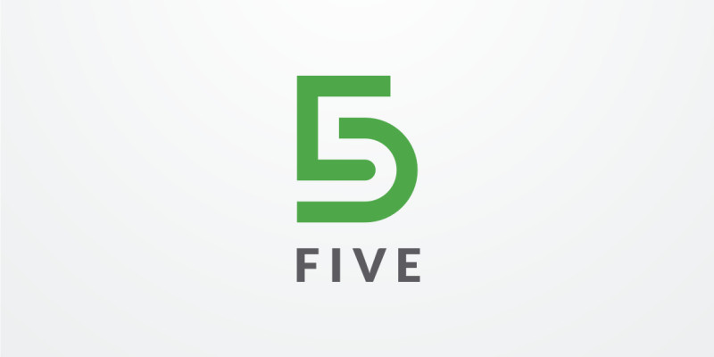 Five Number 5 Logo Design Vector v03