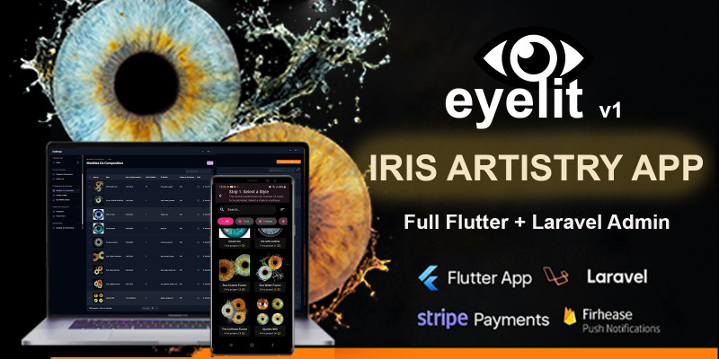 Eyelit - Iris Artistry Flutter App with Laravel Ad