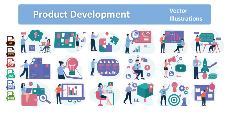 Product Development Vector Illustration Pack 