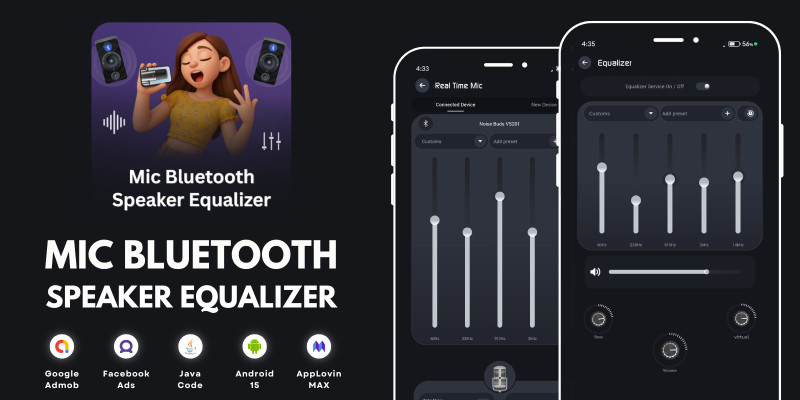 Mic Bluetooth Speaker Equalizer AdMob Ads Android