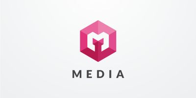 Letter M Hexagon Geomeric Logo Design Vector v06