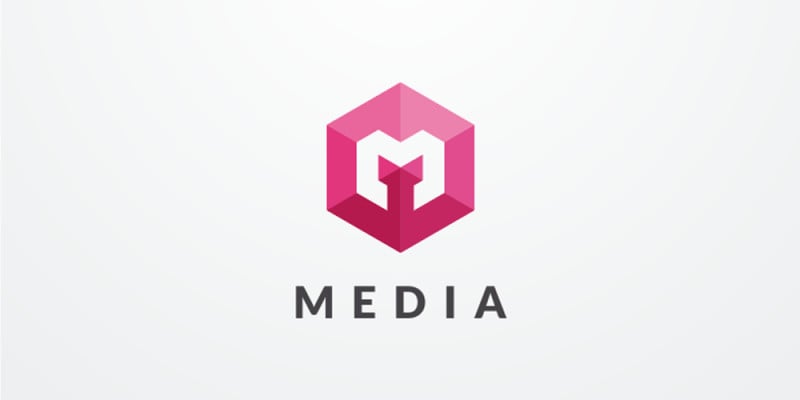 Letter M Hexagon Geomeric Logo Design Vector v06