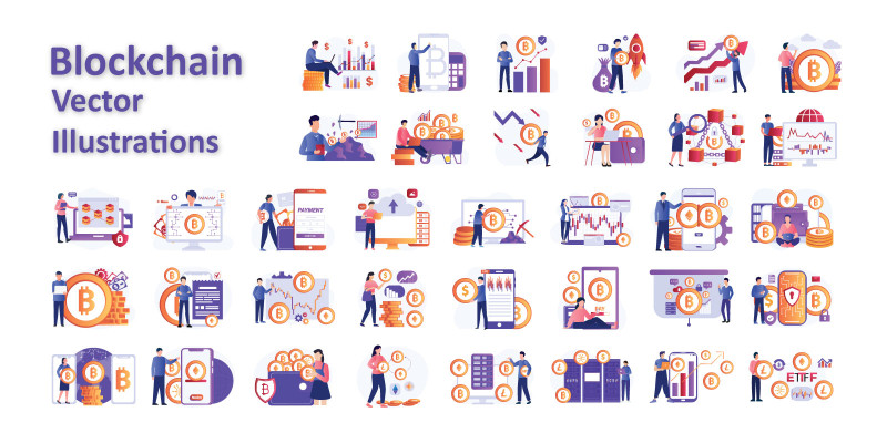 Blockchain Vector Illustration Pack – Decentrali