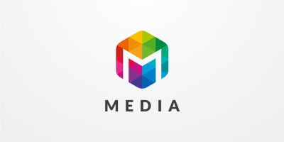 Letter M Hexagon Colorful Logo Design Vector v.10