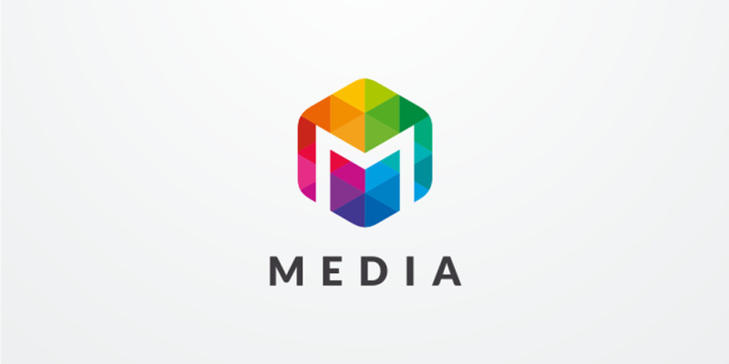 Letter M Hexagon Colorful Logo Design Vector v.10