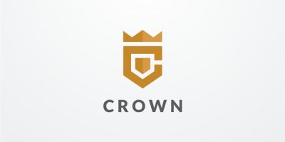 Crown Letter C Logo Design Vector