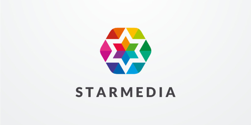 Colorful Star Hexagon Logo Design Vector