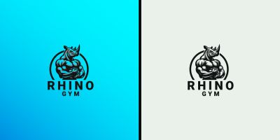 Rhino Gym Logo Strong Rhino