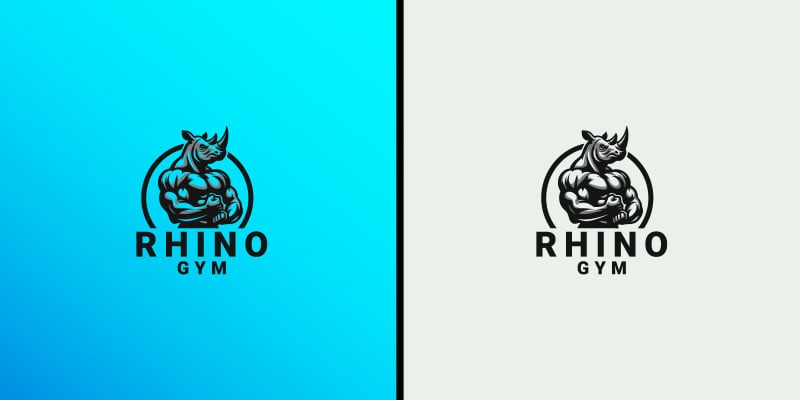 Rhino Gym Logo Strong Rhino