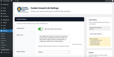 Cookie Consent Lite GDPR Compliant WordPress