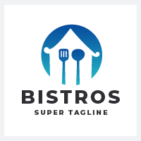 Bistros Restaurant Kitchen House Logo