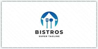 Bistros Restaurant Kitchen House Logo