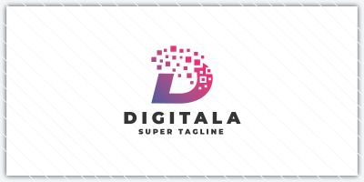 Pixelated D Letter Logo