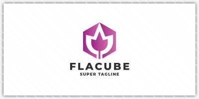 Flower Geometric Cube Logo