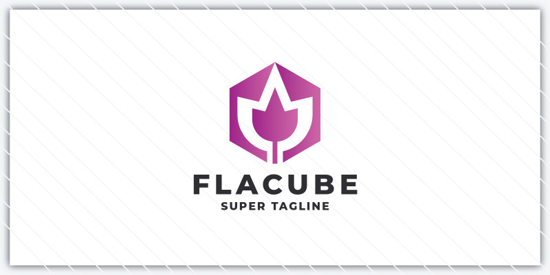 Flower Geometric Cube Logo