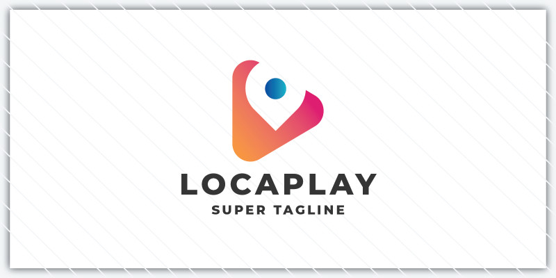 Location Pin Play Button Logo