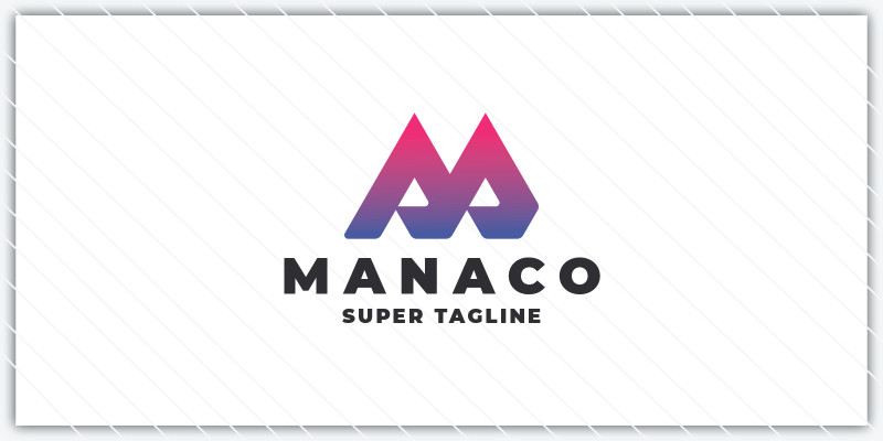Letter M Mountain Logo