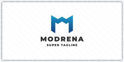 Modrena Geometric M Logo