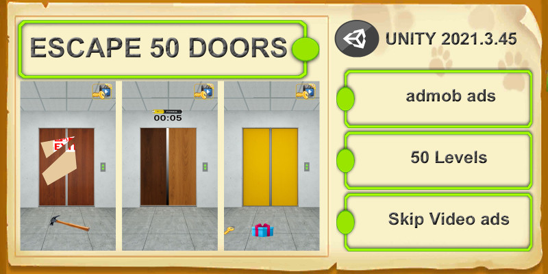 Escape 50 Doors Unity Puzzle Game